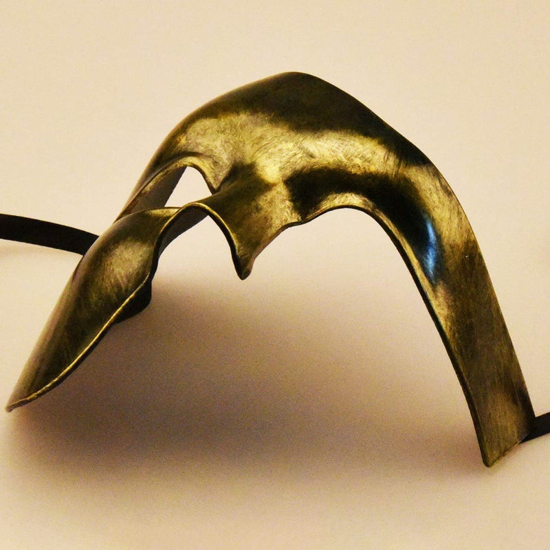 KEFAN Mens Mask Masquerade Mask Phantom of The Opera Half Face Mask (Gold) - Image 3